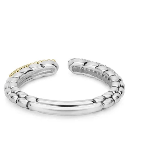 LAGOS Caviar Lux Open Diamond Stacking Ring, Size 6 - Picture 5 of 5